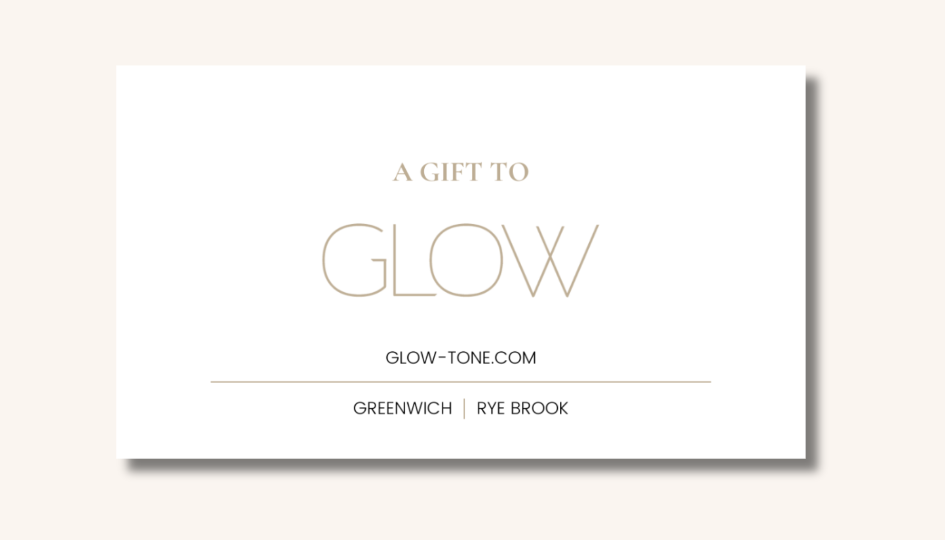 A gift card for glow-tone. Com